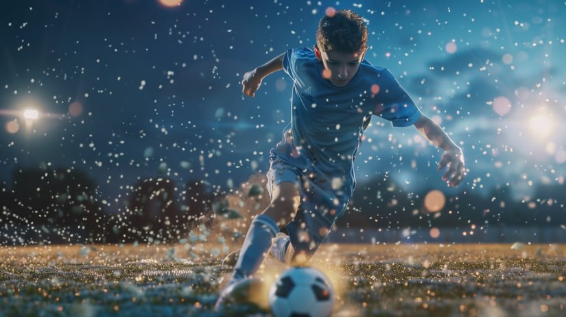 Ilustrasi pasar Kedua Tim Cetak Gol dengan contoh skor pertandingan sepak bola